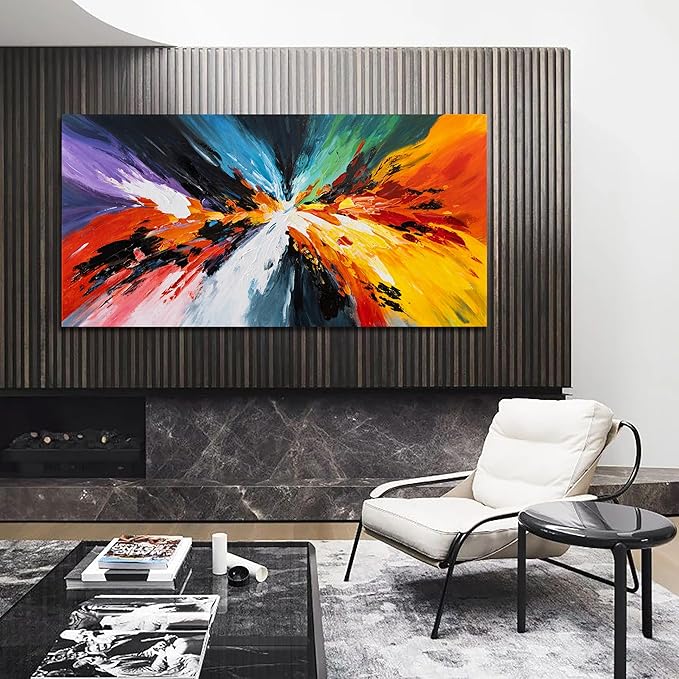 Canvas Wall Art Decor Modern Wall Art Pictures For Living Room Black and White Wall Art Decor Canvas Abstract Art Work Colorful Abstract Wall Art Prints For Bedroom Office Home Wall Decor 24" x 48"