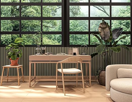 94" x 24" Acoustic Wood Slat Wall Panels – Modern Decorative Soundproof Panels for Walls & Ceilings, Premium Noise-Reducing Wood Paneling for Home & Office (Set of 10) (Alamosa Green)