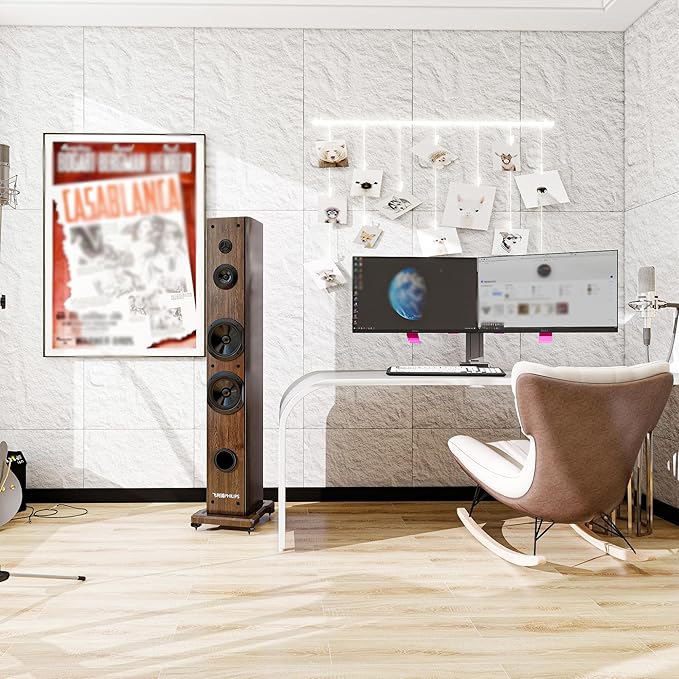 KASARO PU 3D Faux Stone Wall Panels, 4 PCS Wainscoting Panel for Interior Wall Decor, Cement Texture Accent for Home, Office, 47.2×23.6inch, Cement White