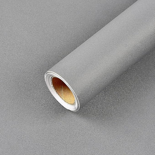 17.51in x118in Grey Wallpaper Peel and Stick Removable Self Adhesive Grey Contact Paper for Cabinets Bedroom Bathroom Wall Covering Matte Textured Waterproof DIY Decorative
