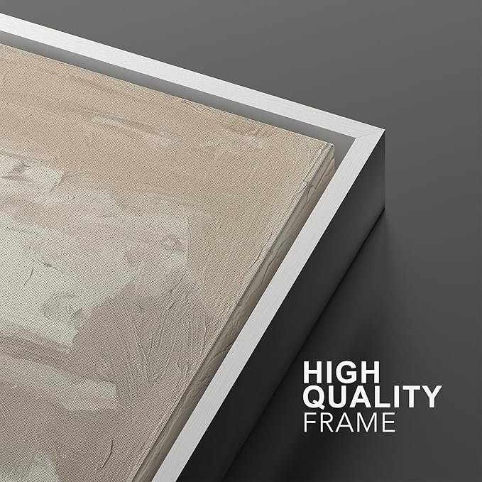 MUDECOR Framed Wall Art Print Set Neutral Abstract Modern Minimalist in Beige and Cream Tones Illustrations Modern Art Boho Decorative Colorful Chic for Living Room, Bedroom, Office - 24"x36"x3 White