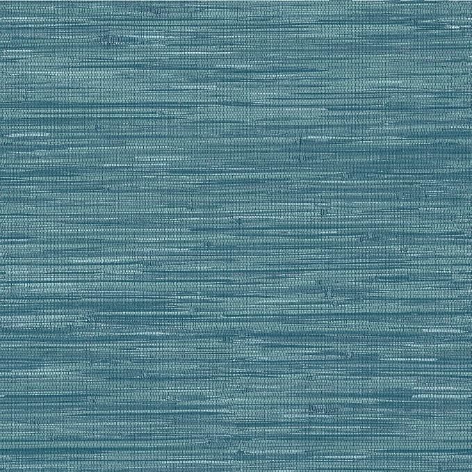 NuWallpaper Steel Blue Grassweave Peel & Stick Wallpaper, NU2874