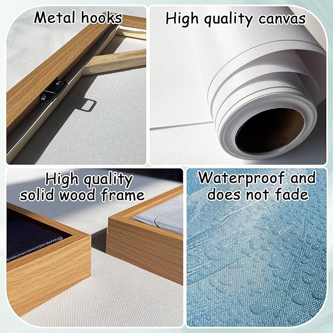 Coastal Wall Art Sailboat Beach Canvas Wall Decor Flower & Landscape Paintings Farmhouse Decor Blue Artwork for Living Room Bedroom Home Office Large Framed Ocean Pictures Wall Decor 29×58IN