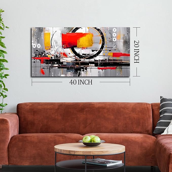 Abstract Paintings Canvas Wall Art - Art Pictures for Wall in Living Room - Modern Wall Art Bedroom Aesthetic Size 20" x 40"