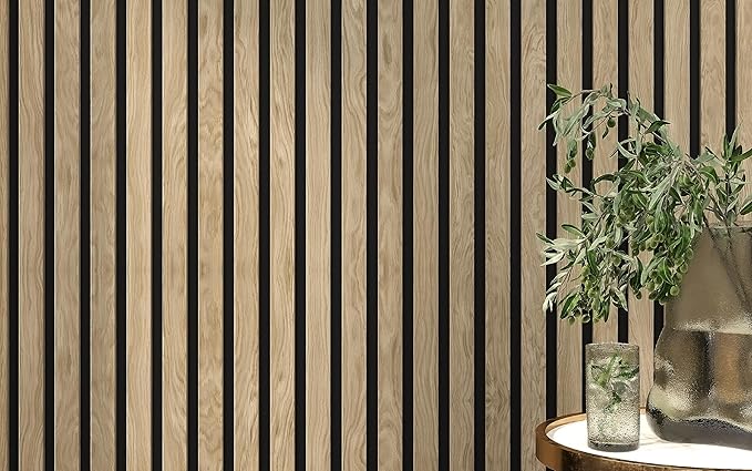 2-Pack 94” x 12.6” Acoustic Wood Wall Panels – 3D Slat Soundproofing for Walls & Ceilings – Elegant Decorative Panels for Modern Interior Design (Light Walnut)