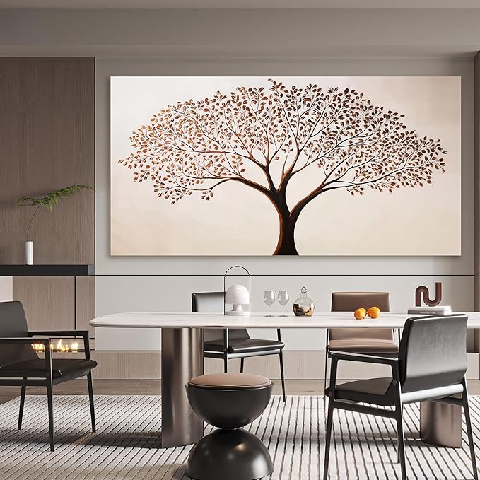 Canvas Art Wall Decor Modern Tree of Life Wall Art Prints Oveersized Canvas Wall Art Decor Minimalist Botanical Wall Art Decor Large Wall Art for Living Room Home Office Wall Decor Aesthetic 29" X 58"
