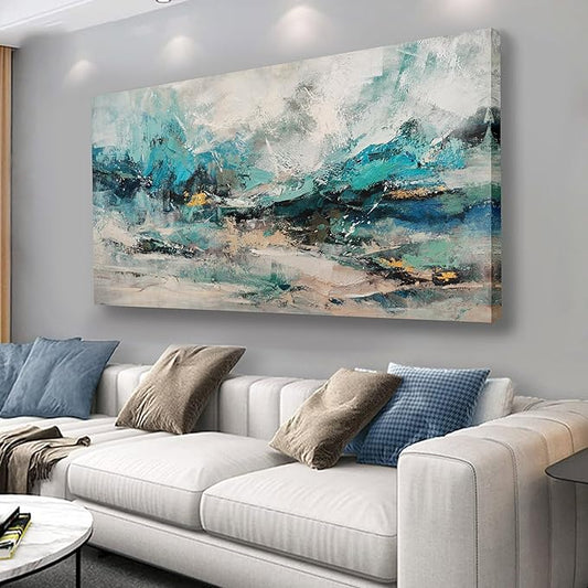 Belmrxne Large Abstract Wall Art Black and Gold Wall Decor Unique Canvas Painting Aesthetic Artwork for Living Room Bedroom Dining Room Office Home Decor 30x60 Inch