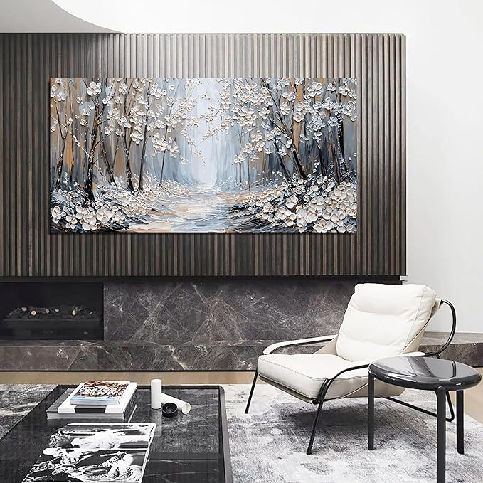 Large Canvas Wall Art Decor Wall Art Pictures for Living Room Art Work for Wall Decor Artwork for Walls Landscape Forest Wall Art Prints Modern Flowers Wall Art Decorations Home Office Decor 24"X48"
