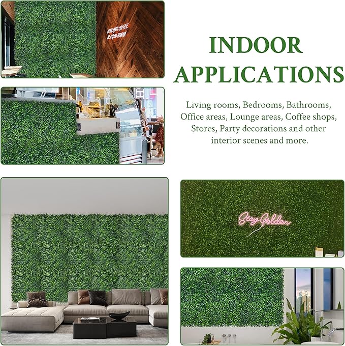 Artificial Ivy Privacy Fence Screen: 72"x 144" (72 SQFT) 4-Layer Leaf UV-Anti Faux Greenery Boxwood Backdrop Ivy Vine Leaf Panels for Outdoor, Indoor, Garden, Backyard and Decor