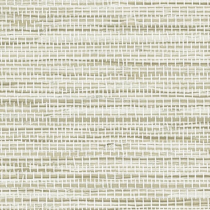 JiffDiff Grasscloth Wallpaper Peel and Stick Cream Grassweave Peel & Stick Wall Paper Textured Wallpaper Self Adhesive Contact Paper 787" x 17.3"