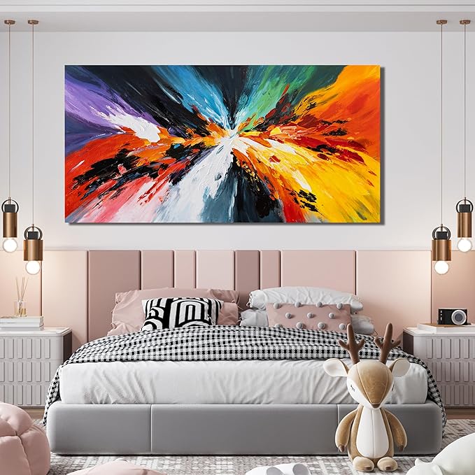 Canvas Wall Art Decor Wall Art Pictures For Living Room Black and White Wall Art Decor Canvas Abstract Art Work Colorful Abstract Wall Art Prints For Bedroom Office Kitchen Home Wall Decor 20" x 40"