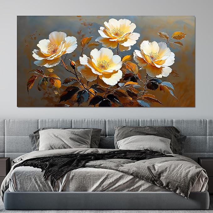 Canvas Oversized Wall Art Decor Wall Art Picture for Living Room Canvas Art Wall Decor Vintage Botanical Wall Art Prints Large Flowers Wall Art Artwork for Walls Bedroom Office Home Decor 29" X 58"