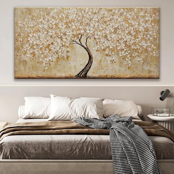 Large Botanical Wall Art For Living Room Gold Tree Floral Canvas Art Wall Decor Print Abstract Wall Decor Picture Gold Tree Of Life Abstract Art Picture For Bedroom Hotel Office Home Artwork 29"X 58"