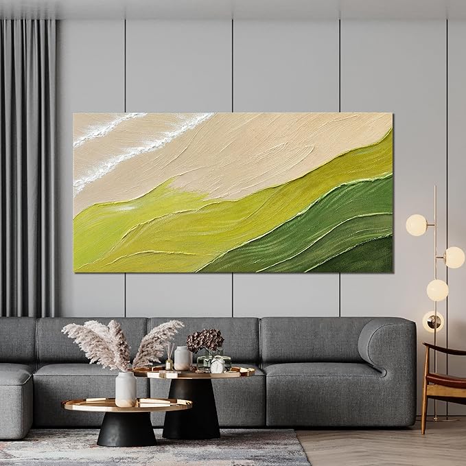 AIXMGSJS Abstract Wall Art Decor Abstract Canvas Art Wall Decor Modern Green Wall Art Prints Large Minimalist Wall Art Pictures for Living Room Large Artwork for Walls Bederoom Office Decor 29" X 58"