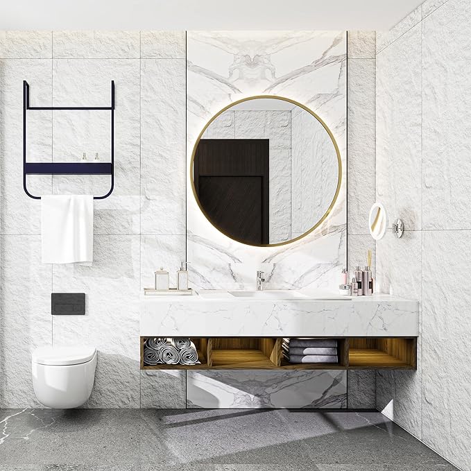 KASARO PU 3D Faux Stone Wall Panels, 4 PCS Wainscoting Panel for Interior Wall Decor, Cement Texture Accent for Home, Office, 47.2×23.6inch, Cement White