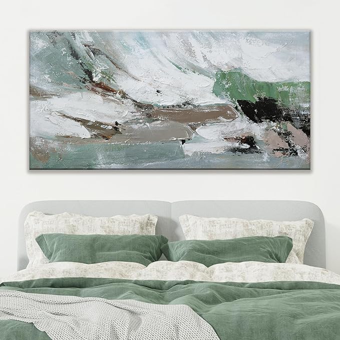 Canvas Wall Art Decor Large Canvas Wall Art For Living Room Modern Green Wall Art Decor Abstract Art Colorful Abstract Wall Art Prints Large Art Work For Bedroom Office Kitchen Wall Decor 29" x 58"