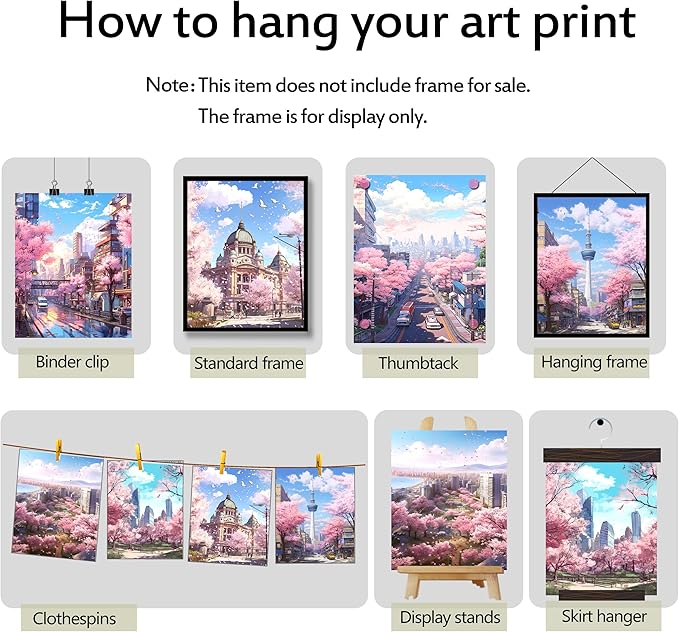 Luodroduo Japanese Wall Art Set of 6 Japan Rural Architecture Abstract Scenery Illustration Wall Decor Countryside Streets Canvas Art Poster for Living Room Bedroom Wall Art (E, 8"x10" UNFRAMED)