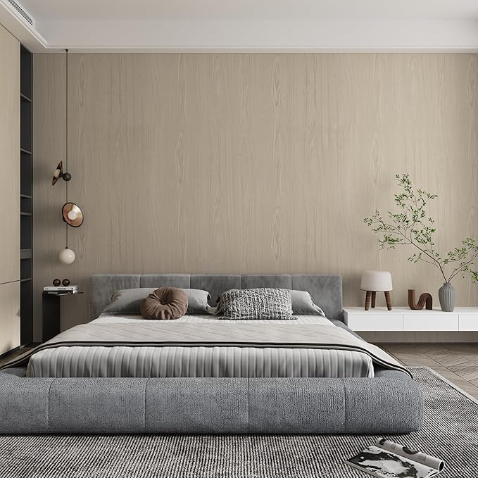 31.5"x354" Cream White Wood Texture Contact Paper Peel and Stick Extra Wide Oak Vinyl Wrap Self Adhesive Removable Waterproof Light Stain Wood Cabinet Vinyl Countertop Natural Renter Friendly