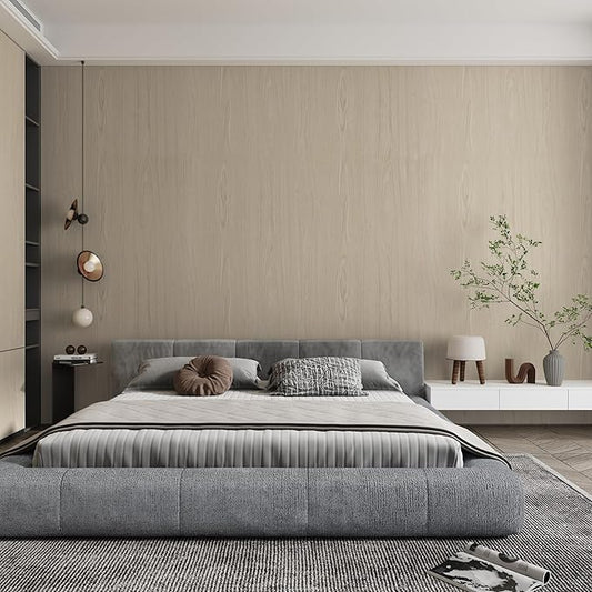 31.5"x354" Cream White Wood Texture Contact Paper Peel and Stick Extra Wide Oak Vinyl Wrap Self Adhesive Removable Waterproof Light Stain Wood Cabinet Vinyl Countertop Natural Renter Friendly