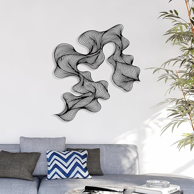 Abstract Metal Wall Art, Modern Wall Decor, Contemporary Home Office Decoration, Unique Geometric Wall Sculpture, Modern Mid Century Hanging, Decor for Living Room, Bedroom, Hallway, Housewarming Gift
