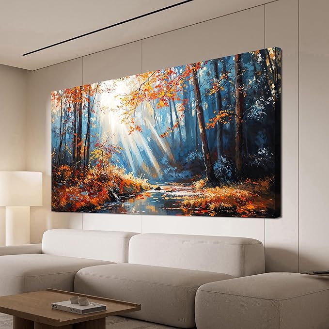 Large Canvas Wall Art Decor Nature Landscape Wall Art Decorations Modern Botanical Wall Art Prints Art Work For Wall Decor Forest Wall Art Pictures For Living Room Bedroom Office Decor 29"X 58"