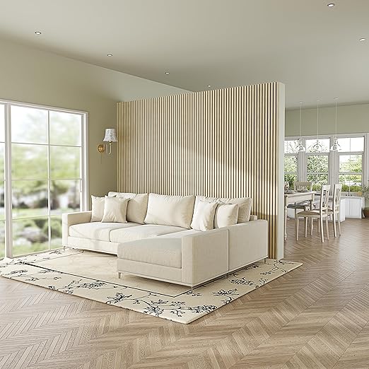 Casaphoria Acoustic Wall Panels, 4 PCS 23.6"x23.6", 3D Soundproof Wall Panels, Wood Slat Wall Panels for Home Office & Accent Walls, Oak