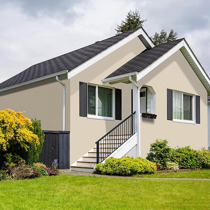 KASARO 3D Faux Stone Wall Panels, 4 PCS MCM Flexible Wainscoting Panels for Exterior/Interior Decor, Modified Clay Material, Accent for Home, Art, Commercial, Cement Beige, 47.2 × 23.6 inch