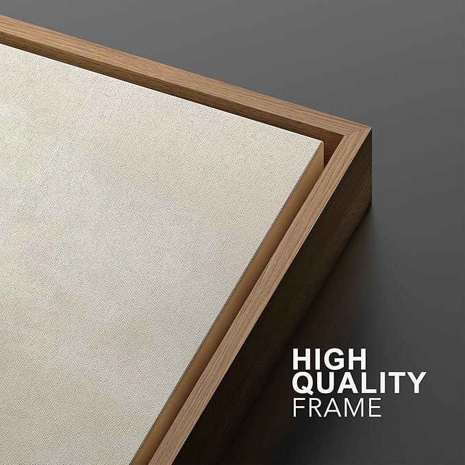 MUDECOR Framed Wall Art Print Set Neutral Cloudscape Soft Beige Abstract Sky Illustrations Modern Art Boho Decorative Colorful Chic for Living Room, Bedroom, Office - 24"x36"x3 Natural