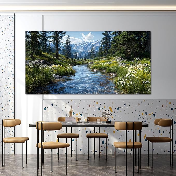 Large Canvas Wall Art Decor Artwork For Walls Green Landscape Wall Art Decor Wall Art Pictures For Living Room Nature Oversized Wall Art Prints Bedroom Kitchen Office Wall Decoration 29" X 58"