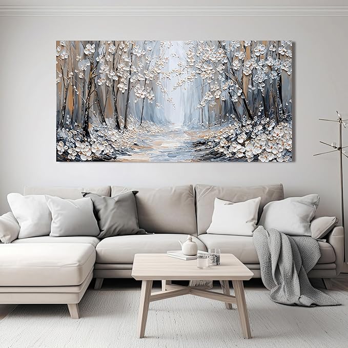 Large Canvas Wall Art Decor Wall Art Pictures for Living Room Art Work for Wall Decor Artwork for Walls Landscape Forest Wall Art Prints Modern Flowers Wall Art Decorations Home Office Decor 24"X48"