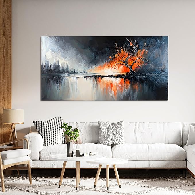 Canvas Wall Art Decor Black and White Wall Art Prints Modern Tree of Life Wall Art Canvas Art Wall Decor Wall Art Decorations Pictures for Living Room Artwork for Walls Home Office Decor 20" X 40"