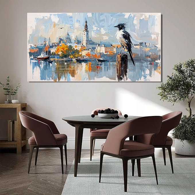 Canvas Wall Art Decor Large Wall Art Pictures for Living Room Art Work for Wall Decor Modern Landscape Wall Art Prints Artwork for Walls Bird Wall Decorations Bedroom Home Wall Art Decor 24"X48"