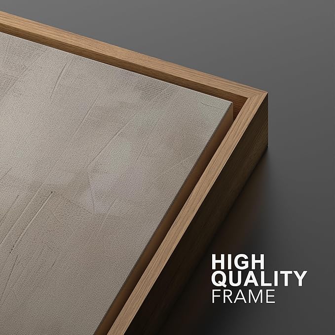 MUDECOR Framed Wall Art Print Set Minimalist Abstract Landscape Misty Horizons Illustrations Modern Art Decorative Chic for Living Room, Bedroom, Office - 16"x24"x3 Natural