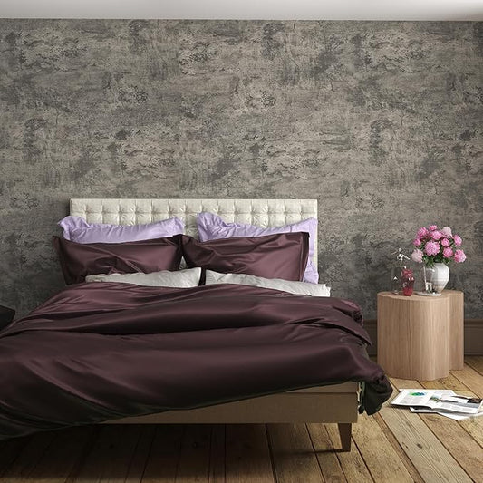 48"×79" Long Size Extra Wide Thick Light Brown Grey Concrete Vinyl Wallpaper Peel and Stick Waterproof Gray Concrete Contact Paper for Countertops DIY Matte Textured Cement Wall Tile Stickers