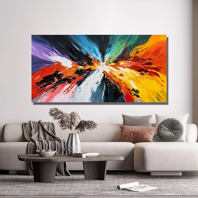 Canvas Wall Art Decor Wall Art Pictures For Living Room Black and White Wall Art Decor Canvas Abstract Art Work Colorful Abstract Wall Art Prints For Bedroom Office Kitchen Home Wall Decor 20" x 40"