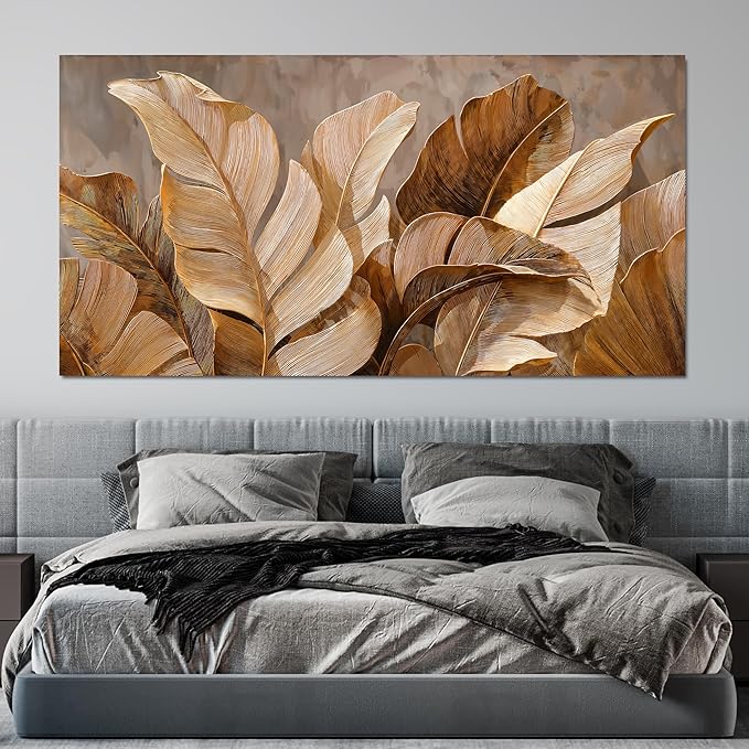 Canvas Wall Art Decor Wall Art Pictures for Living Room Large Botanical Wall Art paintings Artwork for Wall Decor Brown Modern Wall Art Decor Artwork for walls Bedroom Office Wall Decor 24" X 48"