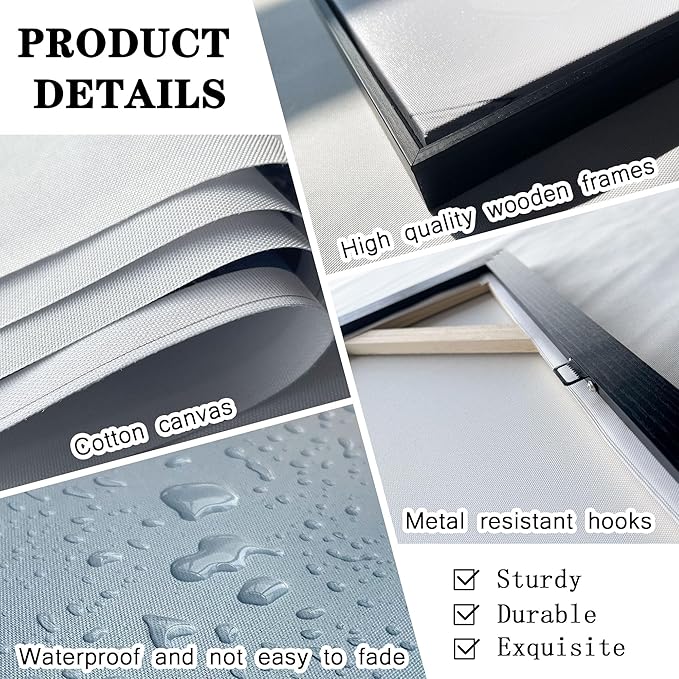 KLAKLA Wall Art for Living Room - Black and Orange Boho Abstract Canvas Framed Wall Decor Office Bedroom Art Modern Large Picture Artwork for Walls Prints Paintings Artwork 58x29 Inches