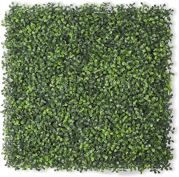 Bybeton Artificial Boxwood Panels (24 Pack, 20"x20") – 4-Layer UV-Resistant Faux Hedge for Privacy Fence, Garden, Balcony–Indoor/Outdoor Greenery Wall Decor&Backdrop