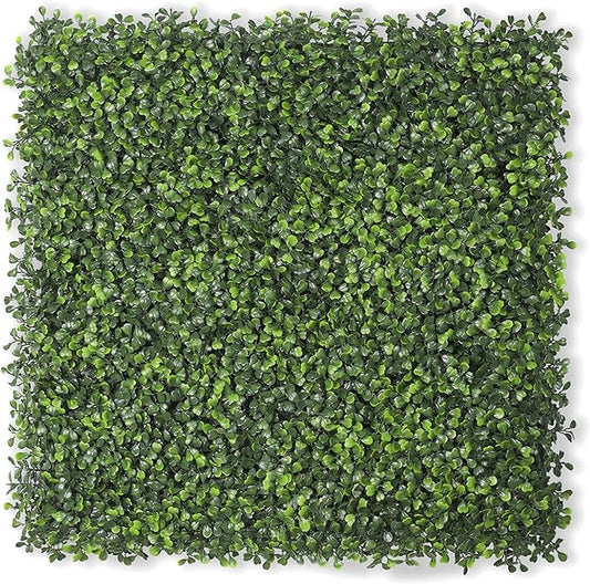 Bybeton Artificial Boxwood Panels (24 Pack, 20"x20") – 4-Layer UV-Resistant Faux Hedge for Privacy Fence, Garden, Balcony–Indoor/Outdoor Greenery Wall Decor&Backdrop