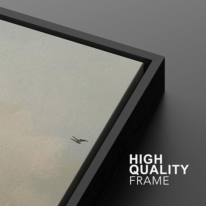 MUDECOR Framed Wall Art Print Set Minimalist Serene Sky with Birds Illustrations Modern Art Boho Decorative Colorful Chic for Living Room, Bedroom, Office - 24"x36"x3 Black