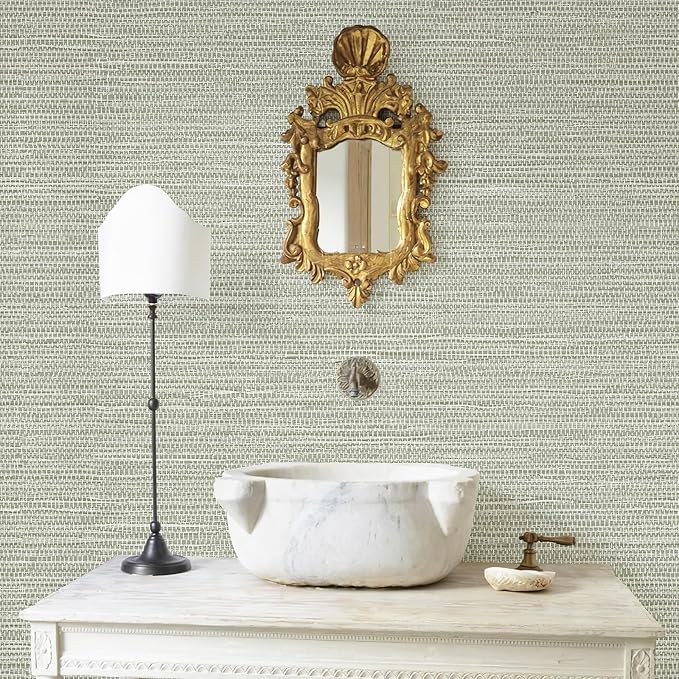 JiffDiff Grasscloth Wallpaper Peel and Stick Cream Grassweave Stick on Wallpaper Textured Self Adhesive Wall Paper Contact Paper 787" x 17.3"