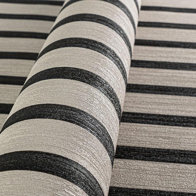 A.S. Création Non-Woven Wallpaper with Wall Panel Motifs 0,53 x 10,05 m - Beige Grey Black - Wood Look Wallpaper Made in Germany - 786283