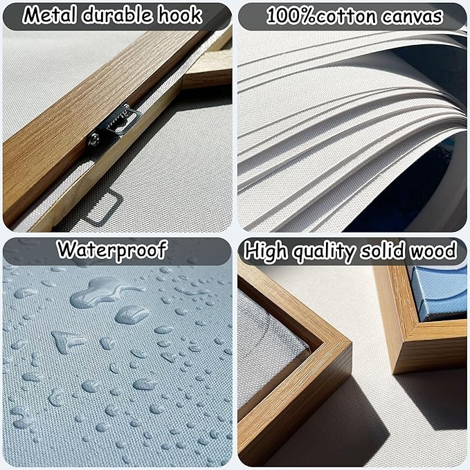 Large Abstract Wall Art: Framed Canvas for Living Room - Colorful Modern Aesthetic Bedroom Decor Above Bed, Office Artwork 2958IN Wood Frame