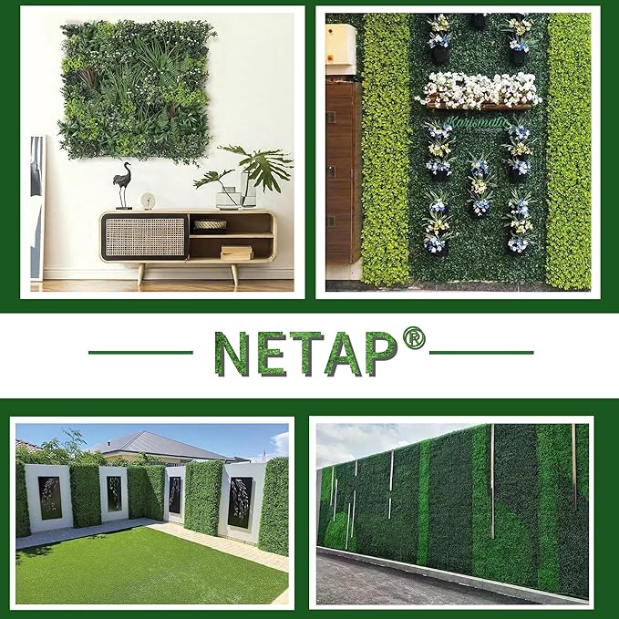 Artificial Grass Wall Panels Backdrop,10"x 10"(20Pcs) Faux Boxwood Panels for Outdoor Indoor Green Wall Decor,Party Wedding Garden Fence Decorations