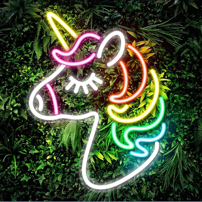 Kavaas Neon Unicorn Sign 13.8" x 10.7", LED Unicorn Neon Lights for Girls Room Office Dorms - Best Gifts for Birthday, Christmas, Unicorn Lovers, Kids