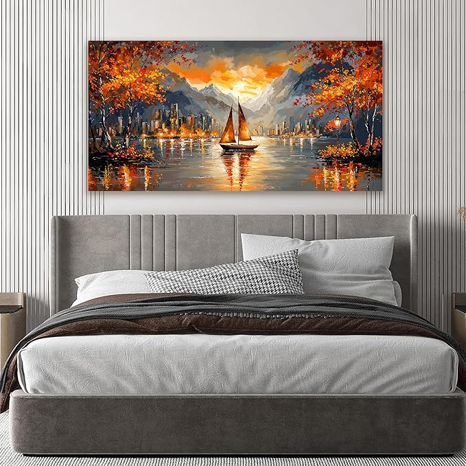 Canvas Wall Art Decor Wall Art Picture for Living Room Canvas Art Wall Decor Modern Landscape Wall Art Prints Botanical Coastal Wall Art Decorations City Artwork for Walls Office Home Decor 20" X 40"