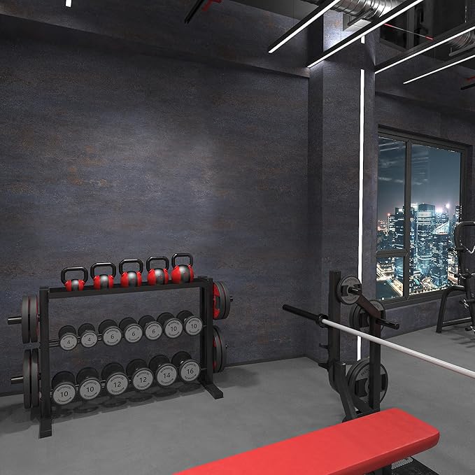 32"×157" Extra Thicker Light Blue Grey Black Concrete Wallpaper Peel and Stick 3D Effect Concrete Contact Paper Luxury Vinyl Wrap Matte Textured Look Cement Wall Stickers for Walls Bathroom