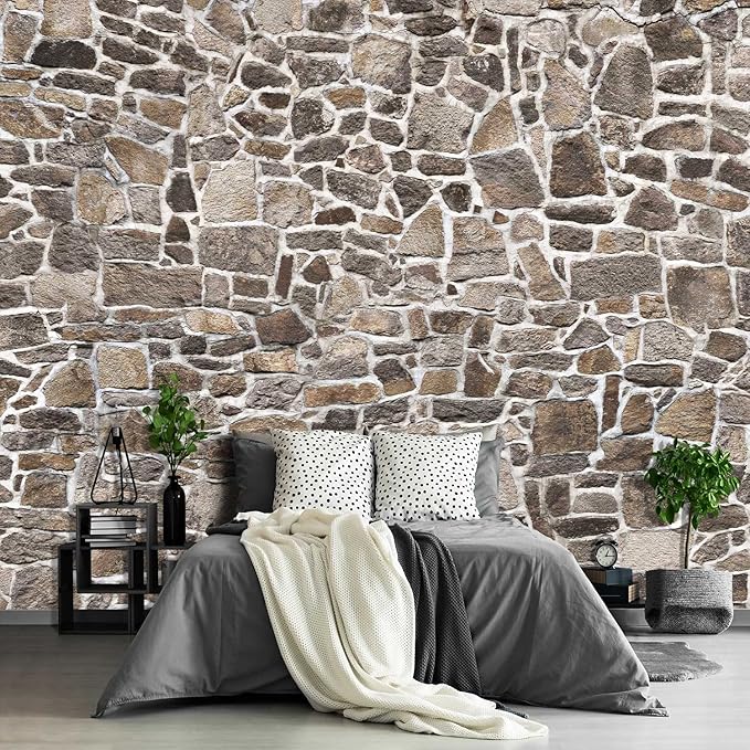 3D Rock Wallpaper Large Wall Mural for Living Room Bedroom (Papel tapiz para pared de habitatacion) 151" x 105" (It's not Peel and Stick)