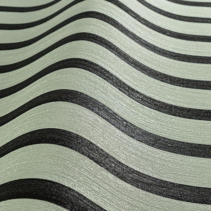A.S. Création Non-Woven Wallpaper with Wall Panel Motif 0,53 x 10,05 m - Green Light Green Black - Wood Look Wallpaper Made in Germany - 786282