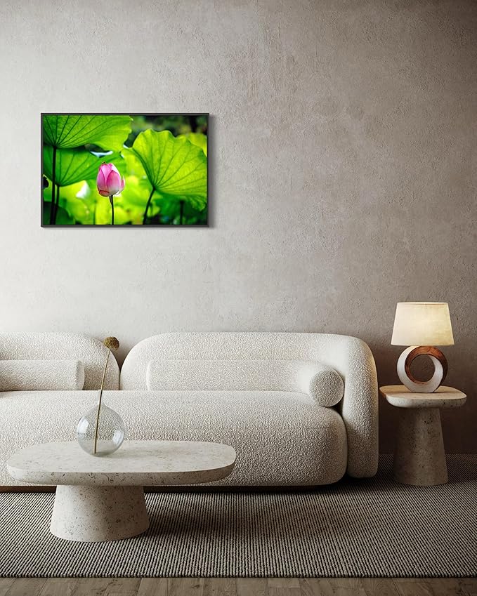 Oriental Beauty: Stunning Feng Shui Landscape Wall Art Prints for Home Decor in 3 Sizes (Graceful Emergence: Lotus Blossom and Its Visitor) (20" x 30")